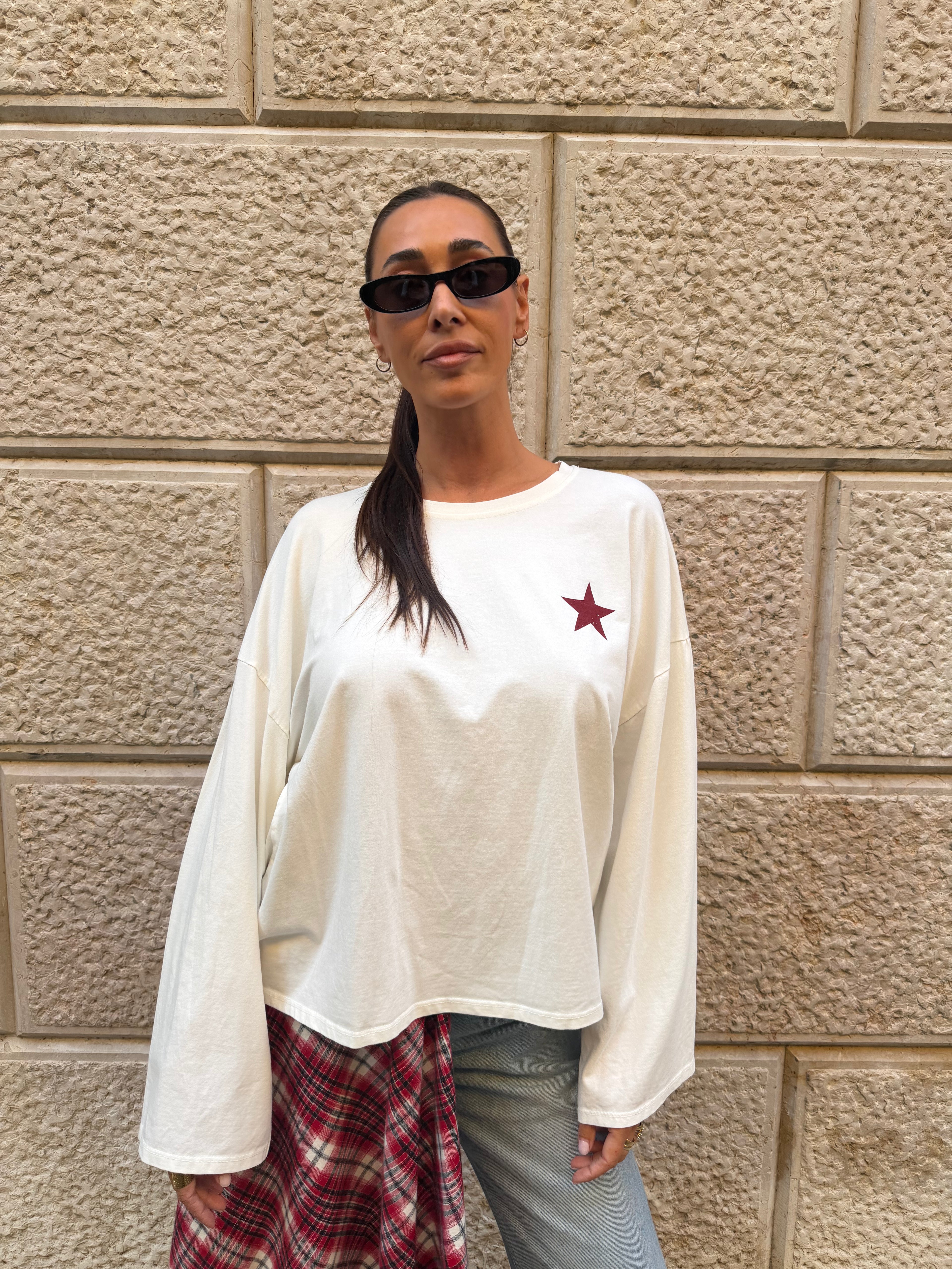 T-shirt bianca stella