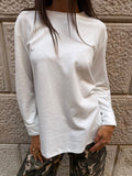 T-shirt bianca con polsini